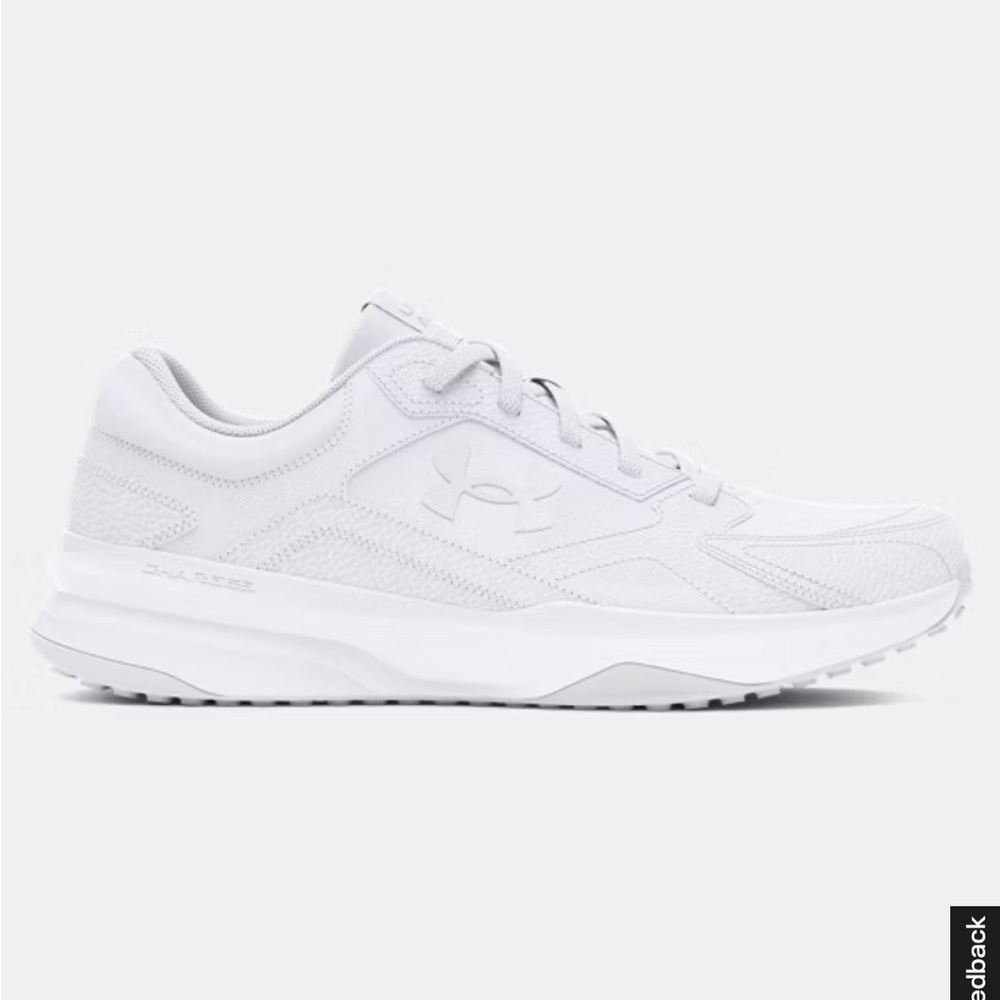 Extra wide!! 4E Under Armour Edge Lthr white Athletic Sneakers - Picture 1 of 14